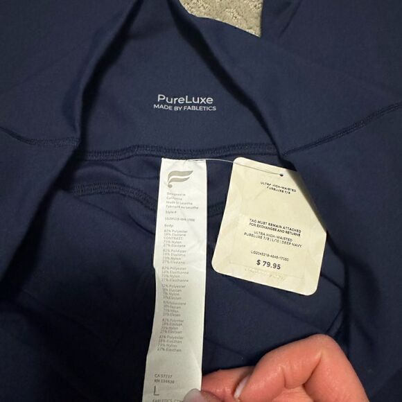 Fabletics NWT Ultra High Waisted PureLuxe 7/8 Leggings - Deep Navy - L - Picture 4 of 6